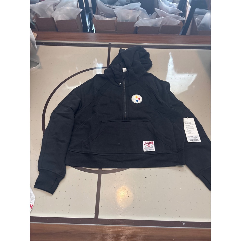 1309 Lululemon Pittsburgh Steelers Scuba Oversized Half Zip Hoodie Black  M/L